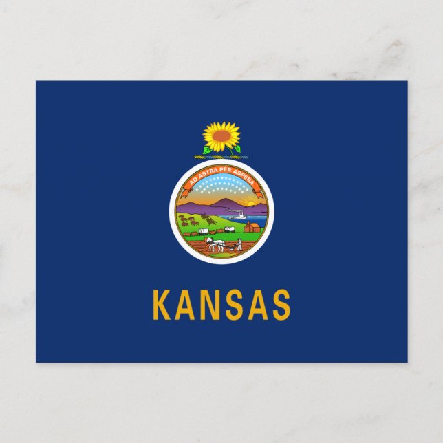 Carte Postale Drapeau d'État du Kansas (Devant)