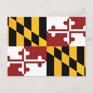 Carte Postale Drapeau d'État du Maryland (États-Unis)