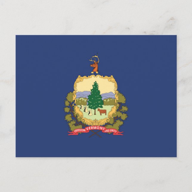 Carte Postale Drapeau d'État du Vermont, États-Unis (Devant)
