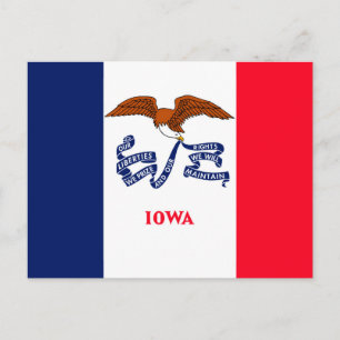 Carte Postale Drapeau d'État Iowa