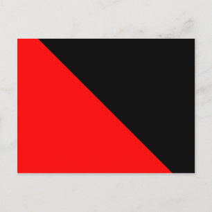 Carte Postale Drapeau diagonale noir et rouge