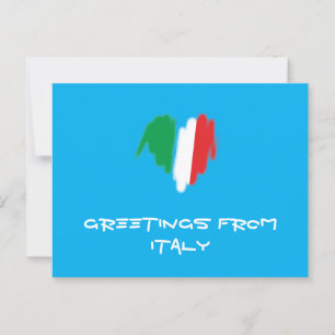 Carte Postale Drapeau distinctif Couleurs italiennes Graffiti Co