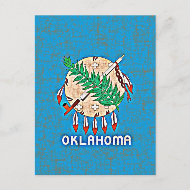 CARTE POSTALE DRAPEAU D'OKLAHOMA (Devant)