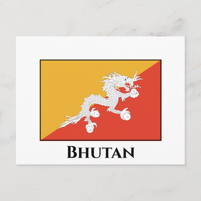 Carte Postale Drapeau du Bhoutan (Devant)