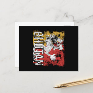 Carte Postale Drapeau du Bhoutan en détresse