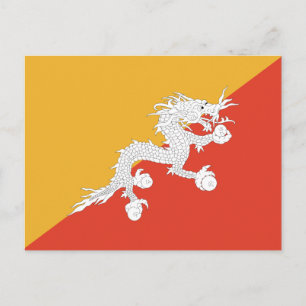 Carte Postale Drapeau du Bhoutan patriotique