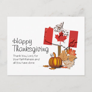 Carte Postale Drapeau du Canada   ACTION DE GRÂCE CANADIENNE