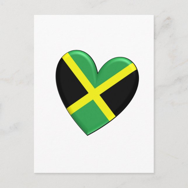 Carte Postale Drapeau du Coeur Jamaïcain (Devant)