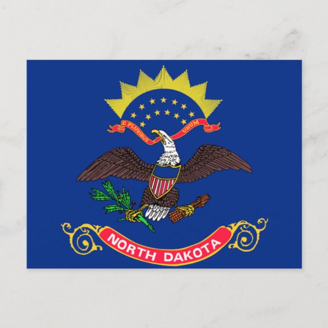 Carte Postale Drapeau du Dakota du Nord (Devant)