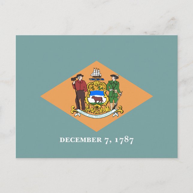 Carte Postale Drapeau du Delaware (Devant)