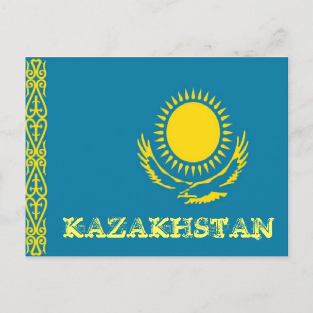 Carte Postale Drapeau du Kazakhstan (Devant)