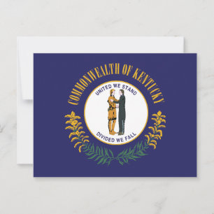 Carte Postale Drapeau du Kentucky Unis nous sommes debout Pionni