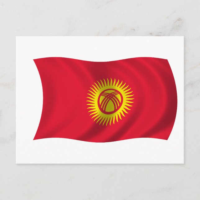 Carte Postale Drapeau du Kirghizistan (Devant)