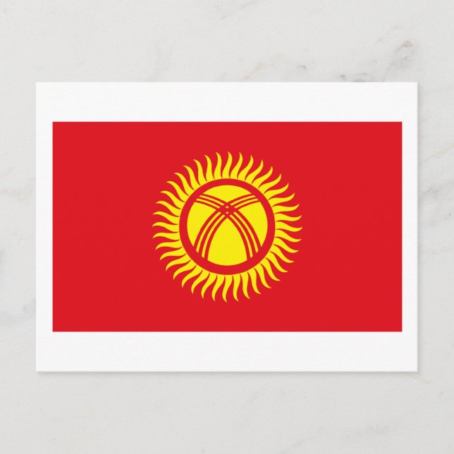 Carte postale drapeau du Kirghizistan (Devant)