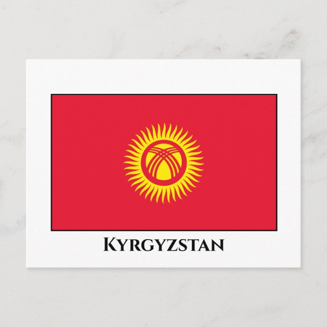 Carte Postale Drapeau du Kirghizistan (Devant)