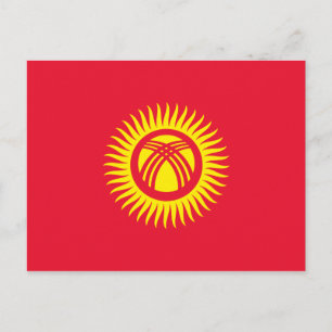 Carte postale drapeau du Kirghizistan