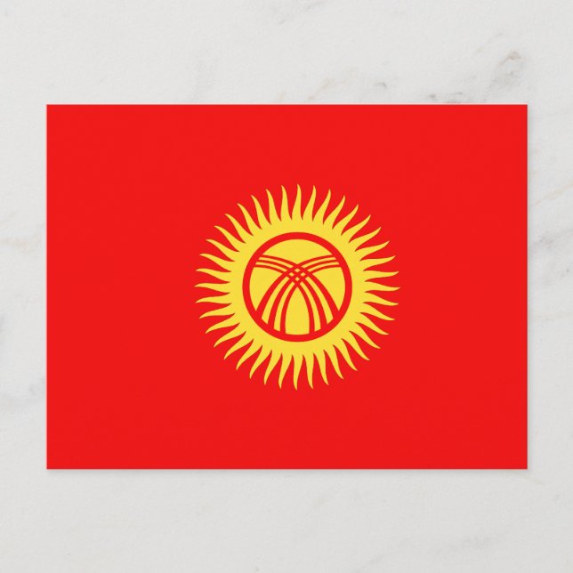 Carte Postale Drapeau du Kirghizistan (Devant)