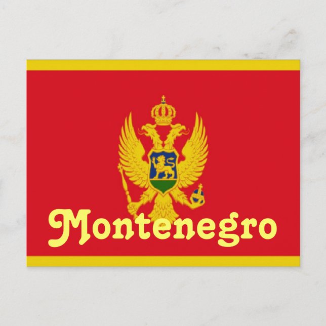 Carte Postale Drapeau du Monténégro (Devant)