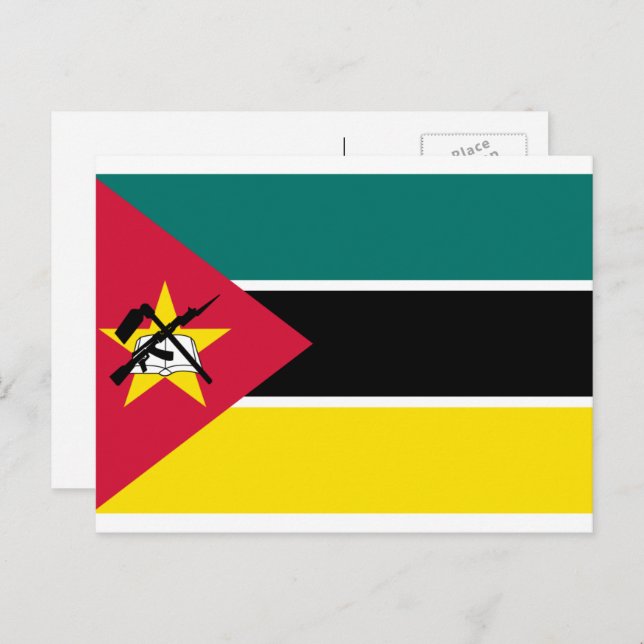 Carte Postale Drapeau du Mozambique (Devant / Derrière)