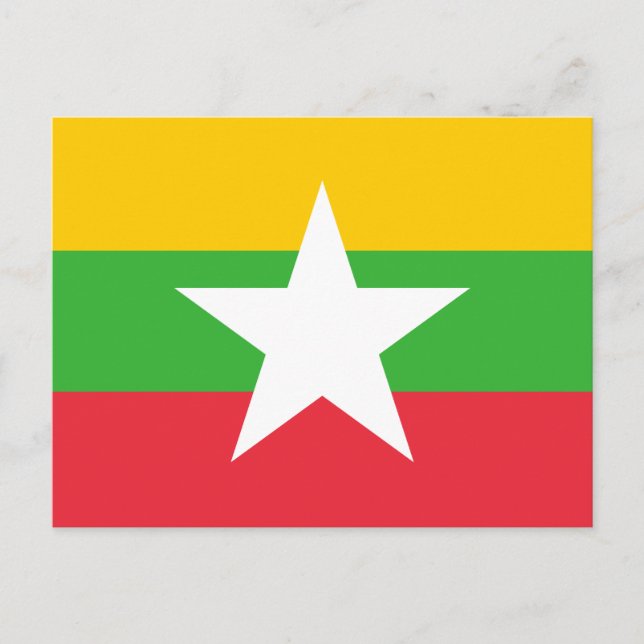 Carte Postale Drapeau du Myanmar (Devant)