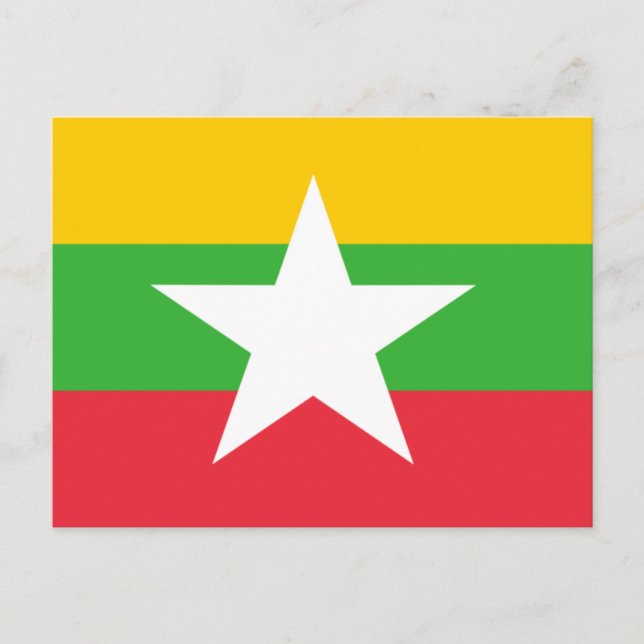 Carte Postale Drapeau du Myanmar (Devant)
