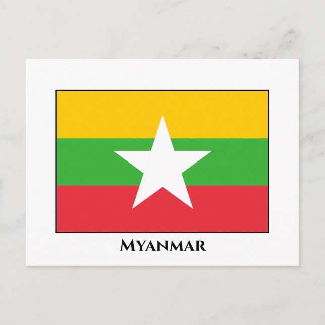 Carte Postale Drapeau du Myanmar (Devant)