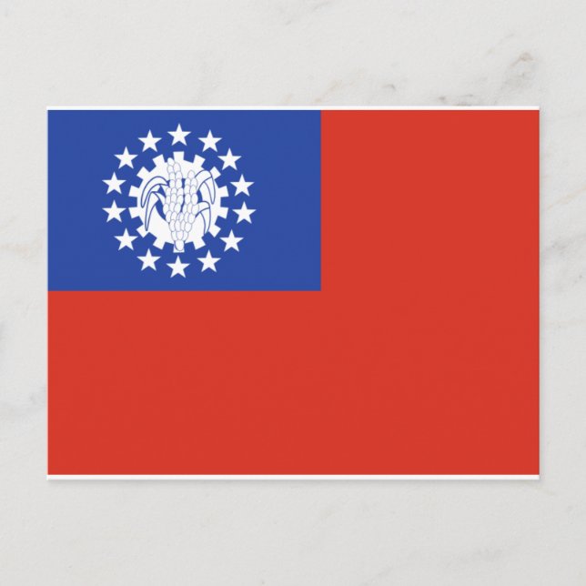 Carte Postale Drapeau du Myanmar 1974-2010 (Devant)