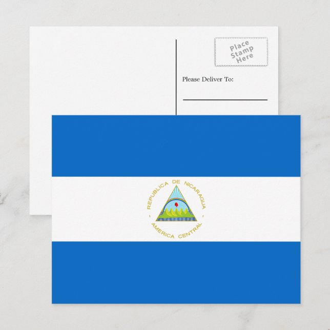 Carte Postale Drapeau du Nicaragua (Devant / Derrière)
