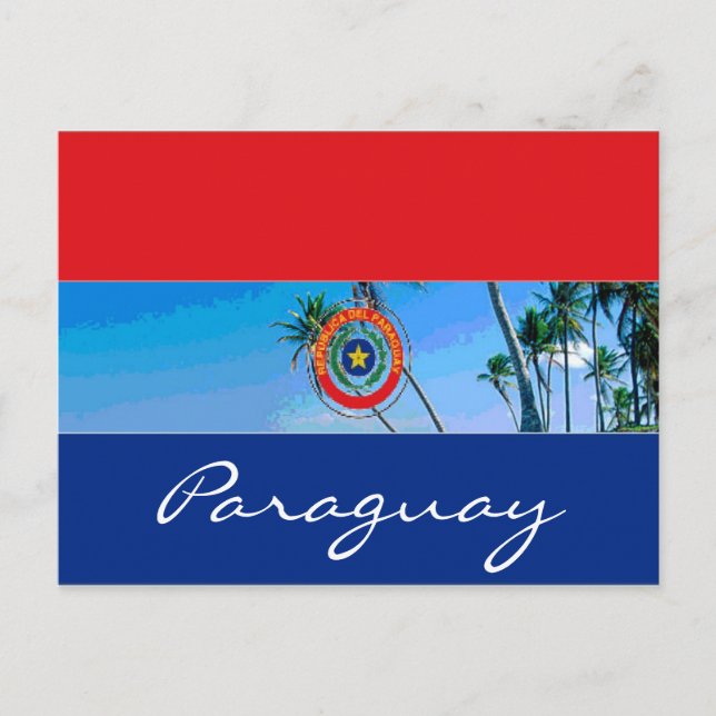 Carte Postale Drapeau du Paraguay (Devant)