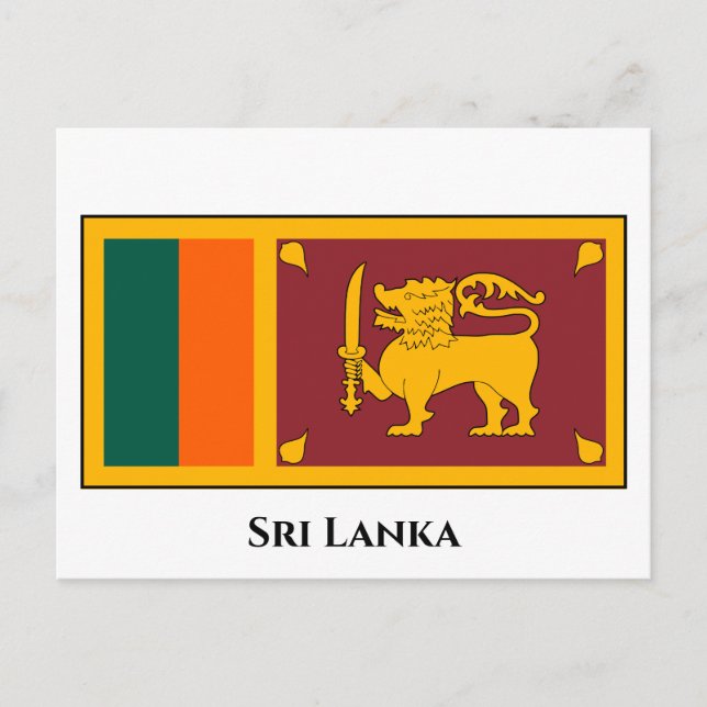 Carte Postale Drapeau du Sri Lanka (Devant)