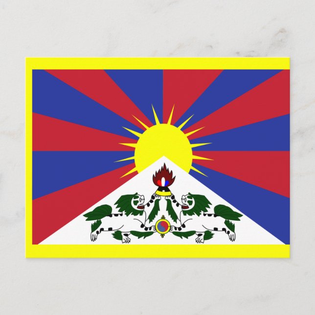 Carte Postale Drapeau du Tibet (Devant)