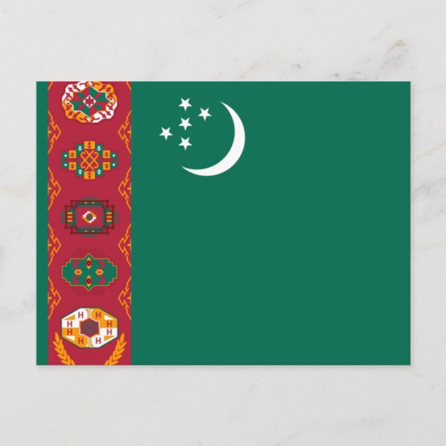 Carte Postale Drapeau du Turkménistan (Devant)