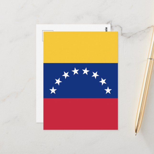 Carte Postale Drapeau du Venezuela (Devant/Arrière en situation)