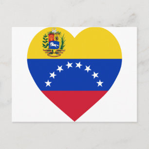Carte Postale Drapeau du Venezuela Cœur