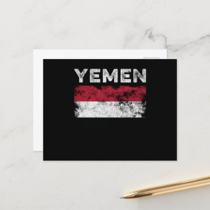 Carte Postale Drapeau du Yémen en détresse - Drapeau du Yémen