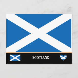 Carte Postale Drapeau écossais et voyage dans le pays écossais /