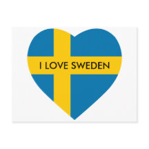 DRAPEAU EN FORME DE COEUR SUÈDE