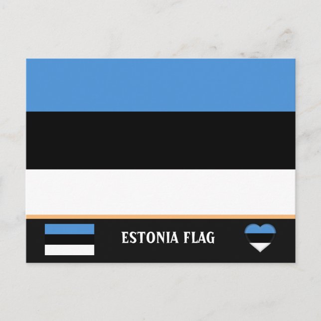 Carte Postale Drapeau estonien & Estonie - voyage, vacances / sp (Devant)