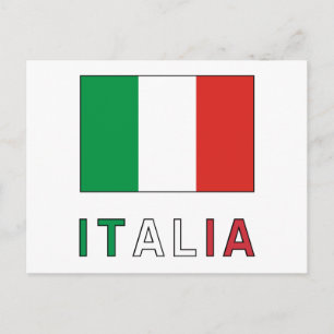 Carte Postale Drapeau et mot italiens