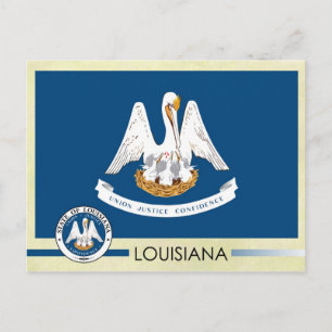 Carte Postale Drapeau et sceau de l'État de Louisiane