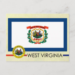 Carte Postale Drapeau et sceau de l'État de Virginie-Occidentale