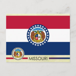 Carte Postale Drapeau et sceau de l'État du Missouri