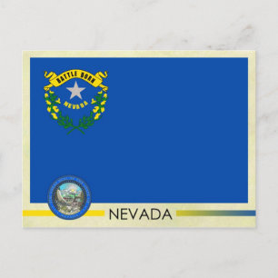 Carte Postale Drapeau et sceau de l'État du Nevada