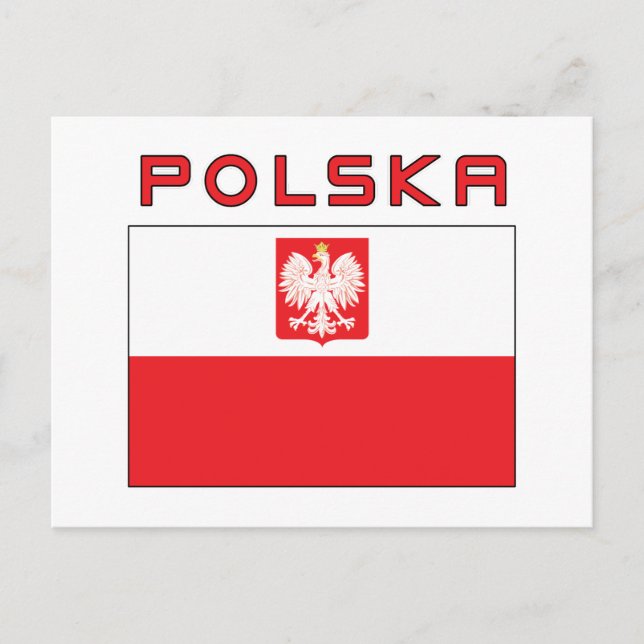 Carte Postale Drapeau Falcon polonais avec Polska (Devant)