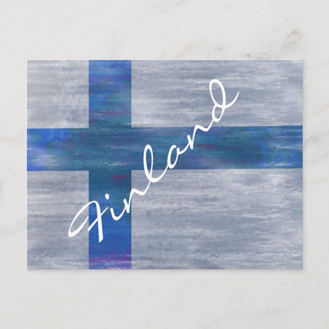 Carte Postale Drapeau finlandais en détresse (Devant)