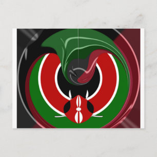 Carte Postale Drapeau Fluid Kenyan : Un design moderne