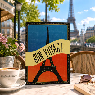 Carte Postale Drapeau Français Vintage Paris Tour Eiffel Voyage