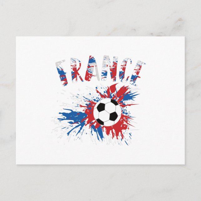 Carte Postale Drapeau France de balle de football (Devant)