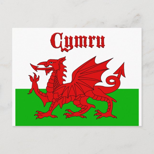 Carte Postale Drapeau gallois Cymru (Devant)