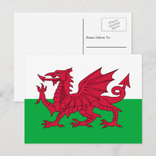Carte Postale Drapeau gallois, Drapeau gallois